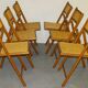 Set de 6 chaises pliantes cannées vintage