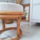 Rattan and terry fabric pouf