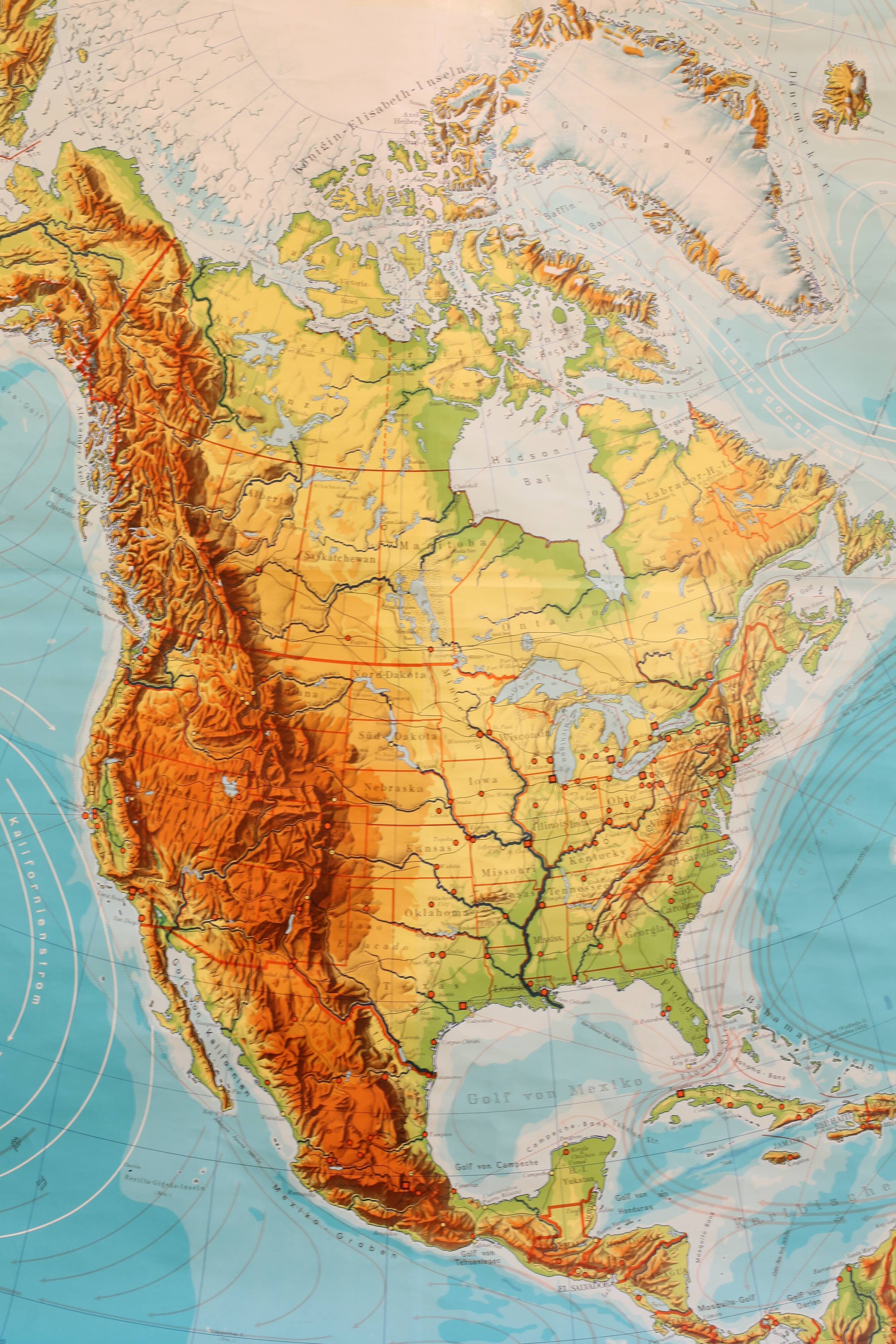 Carte murale de géographie allemande