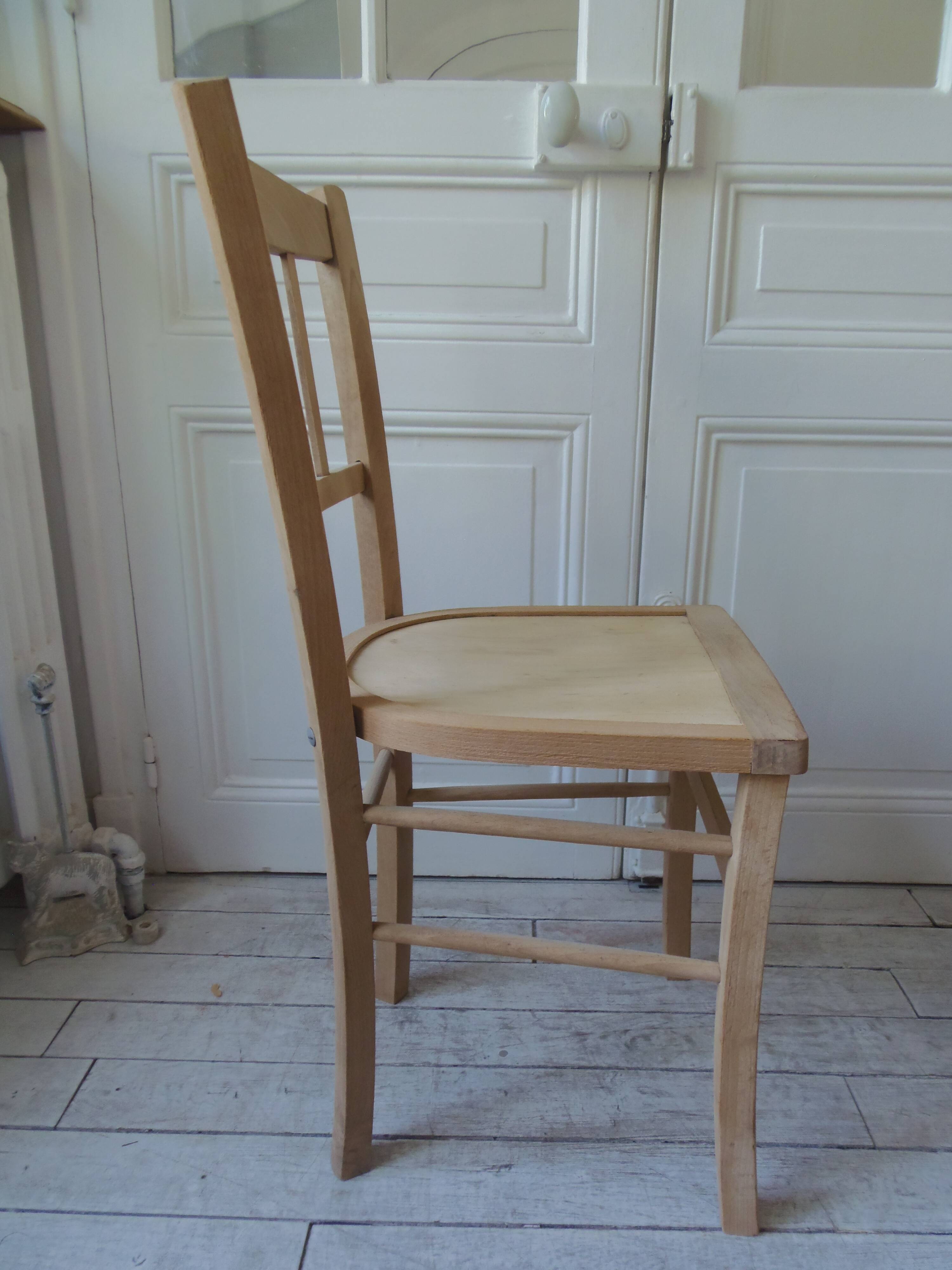 4 vintage bistro chairs in waxed beech.