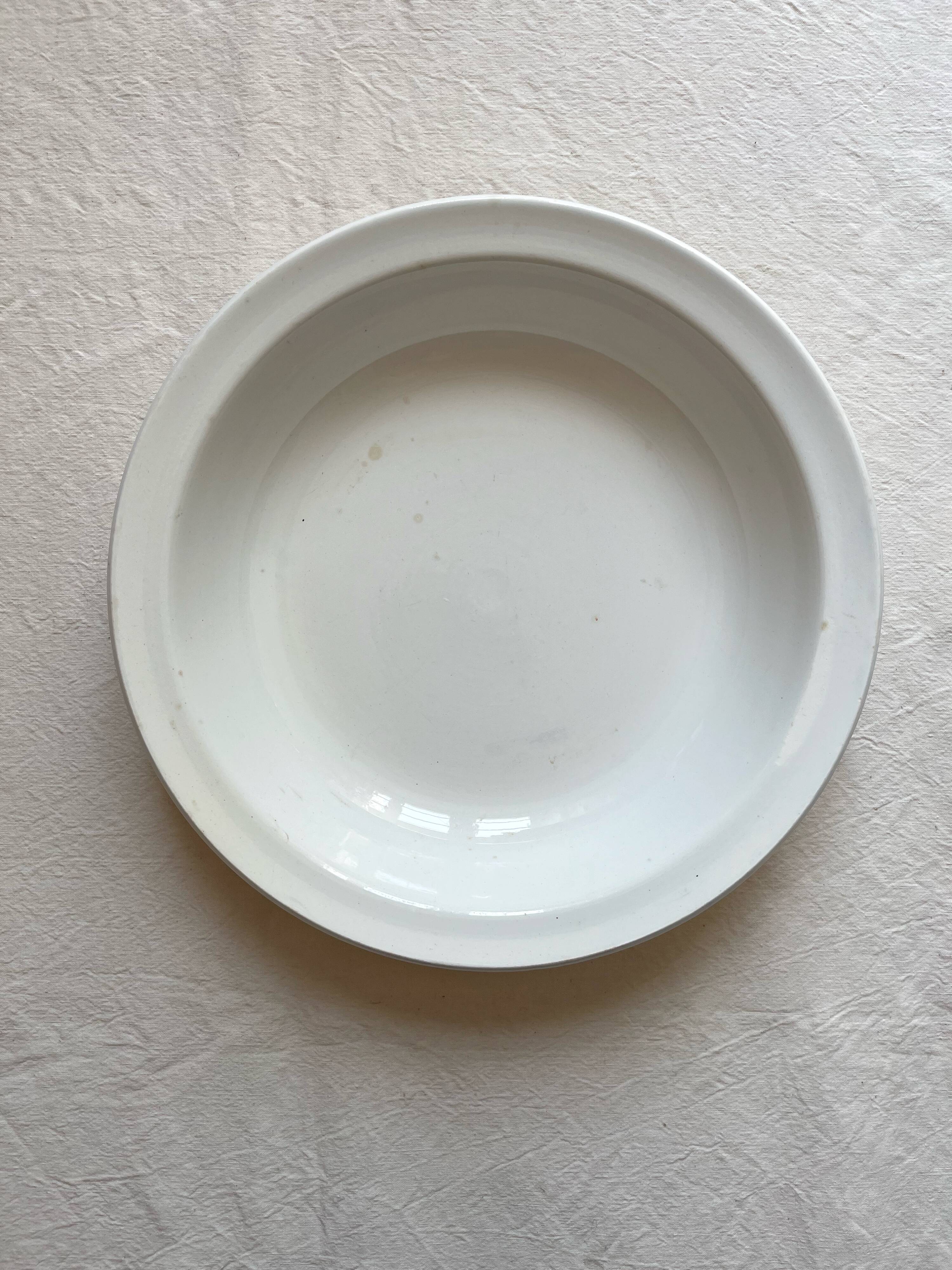 Hollow dish in ivory iron earth Digoin Sarreguemines