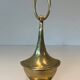 Pair of Bronze Chenets in Neoclassical Style in the Form of an Oil Lamp