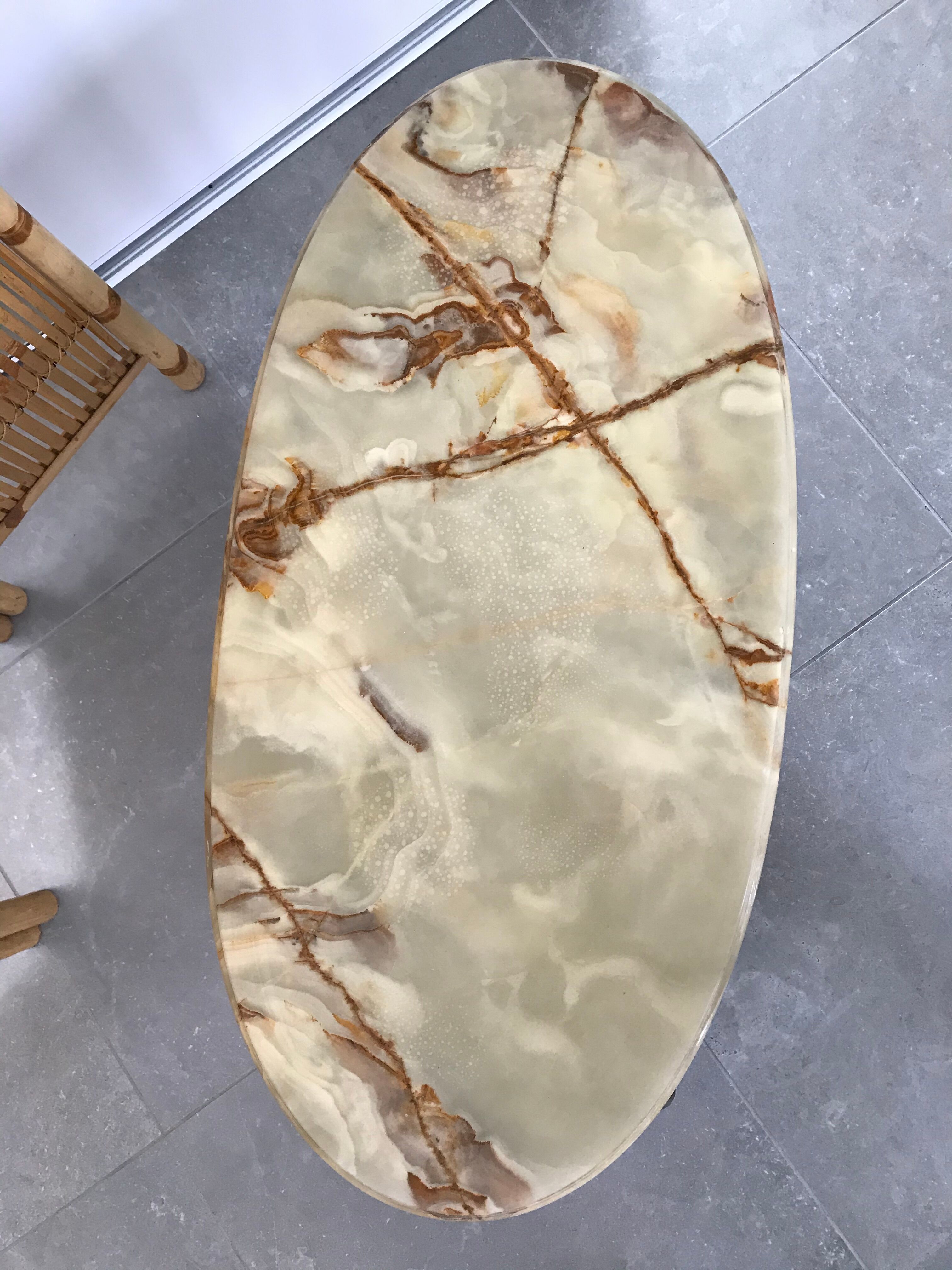 Bronze and onyx coffee table