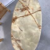 Table basse bronze et onyx