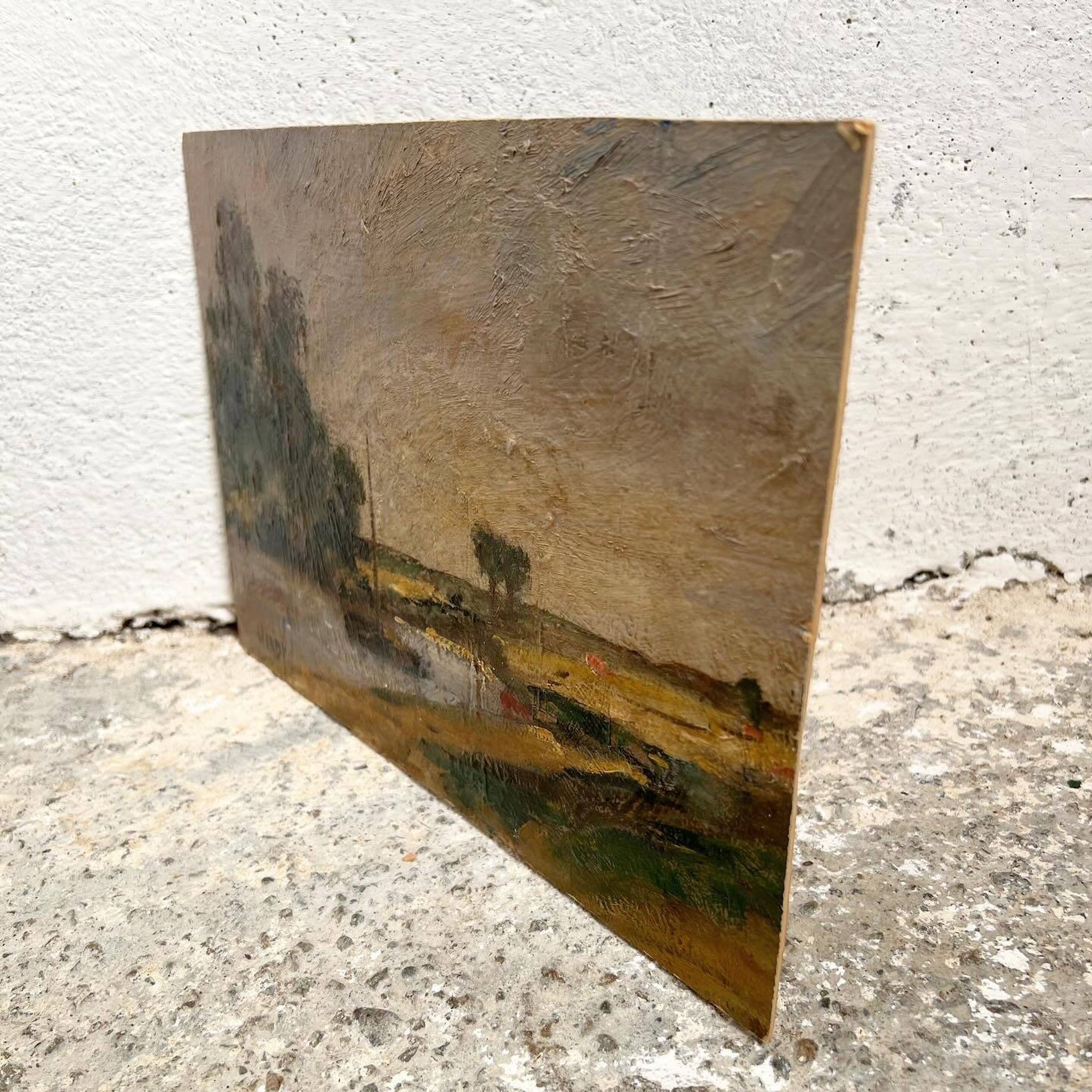 Peinture gabare sur rivière campagne française