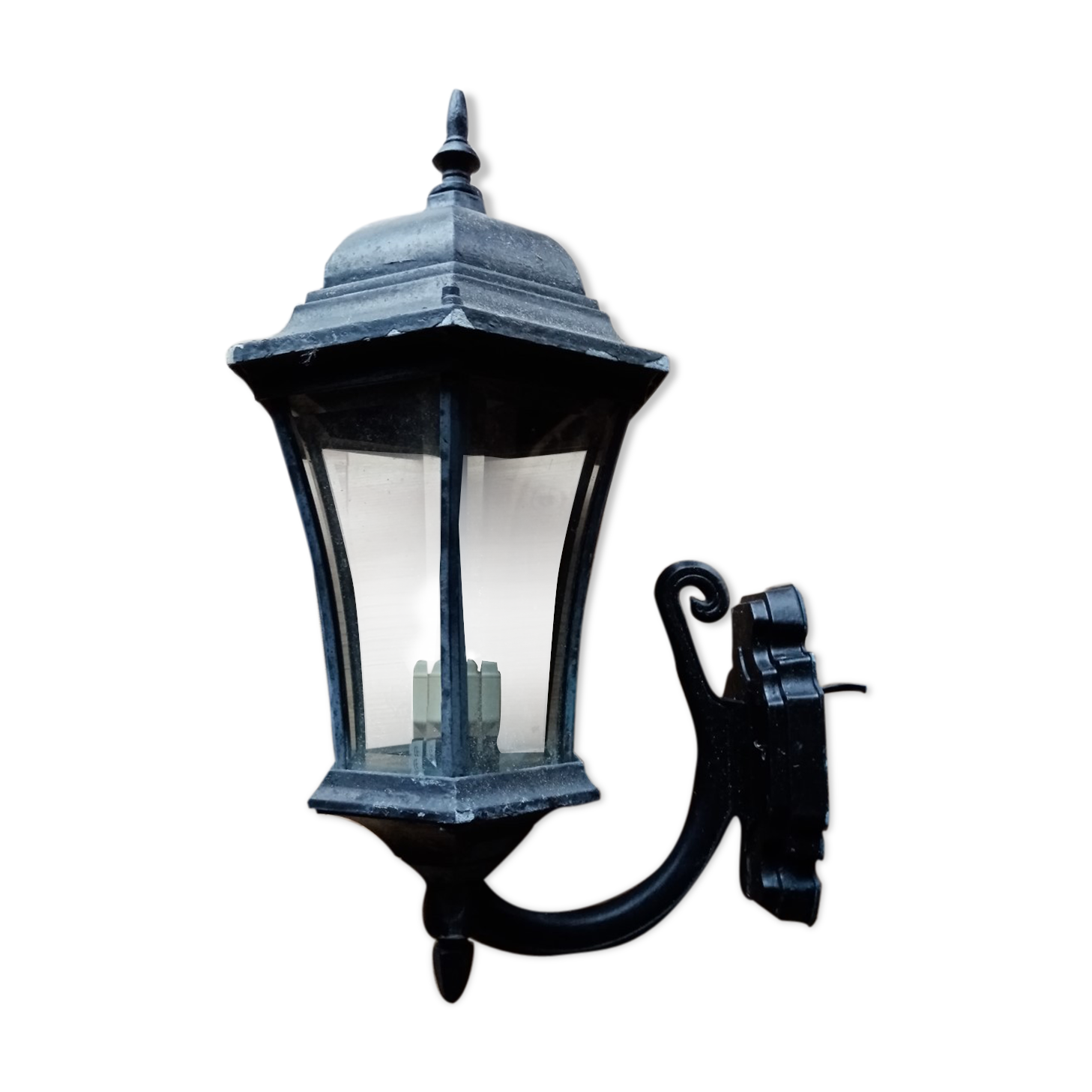 Outdoor wall lantern vintage cast aluminum