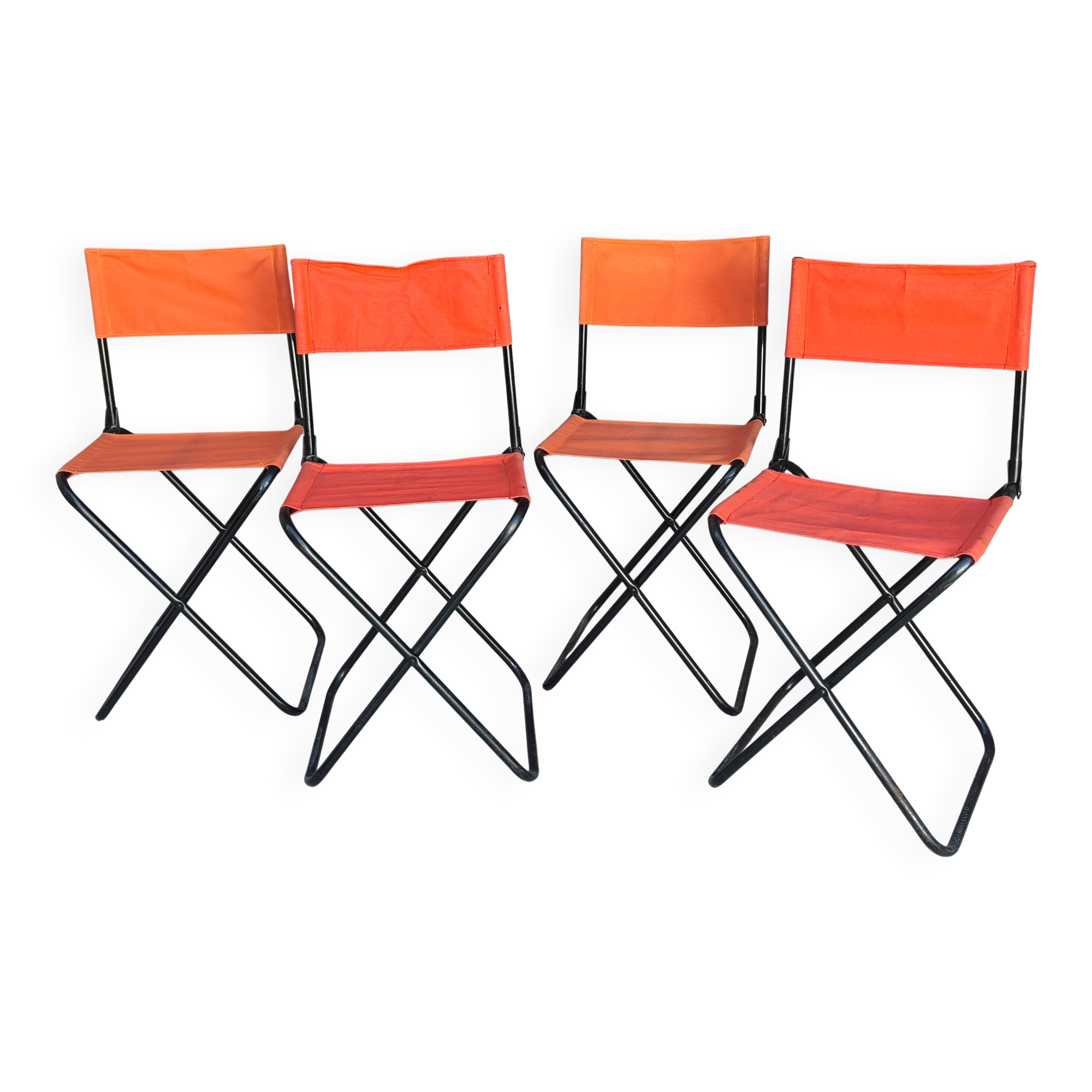 Set of 4 "vintage" folding camping seats