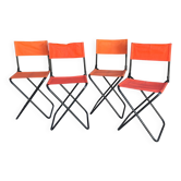 Serie de 4 sieges pliants "vintage" de camping