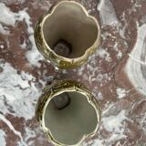 Barbotine vases, pair, Art Nouveau, DE BRUYN earthenware, signed, numbered