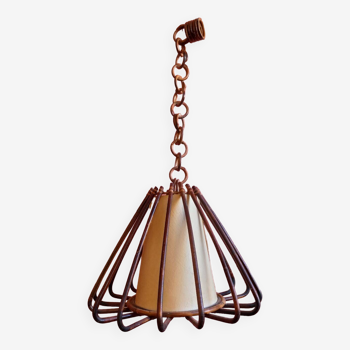 Vintage rattan pendant light