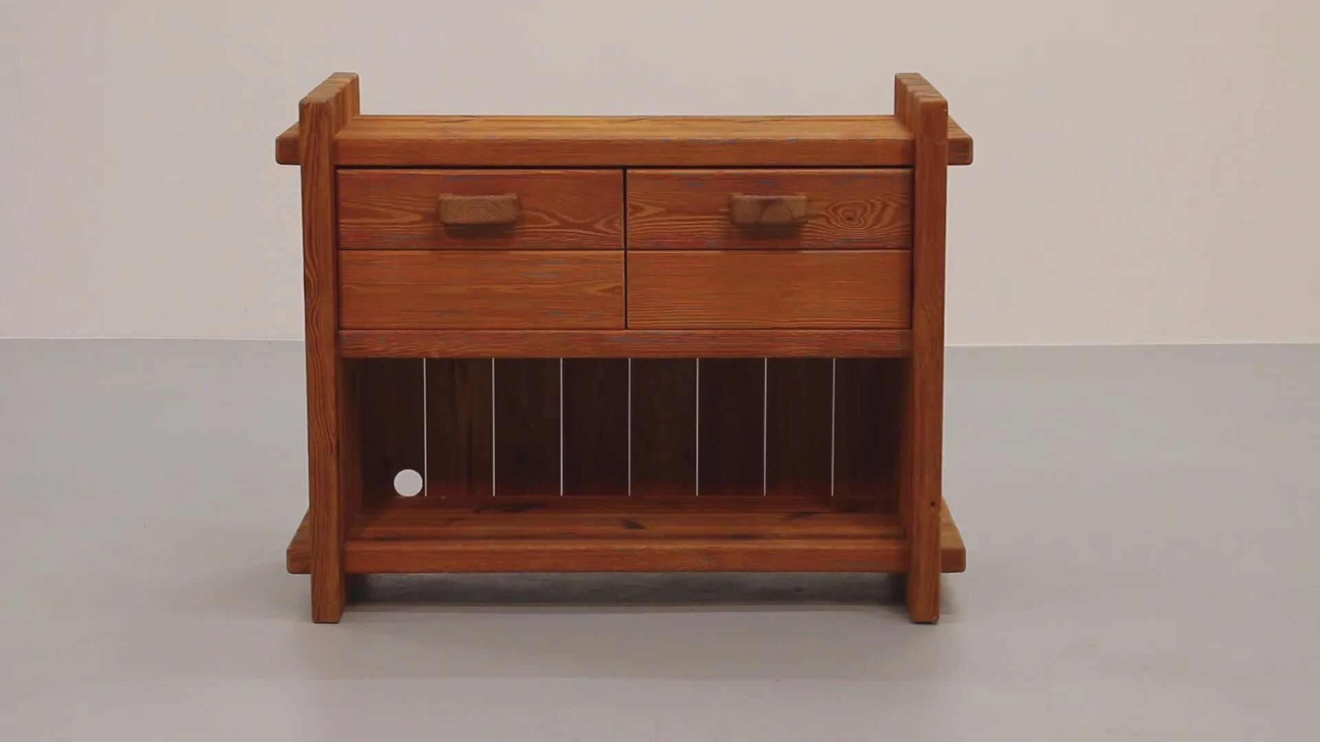 Scandinavian Brutalist pine cabinet by Hans Frydendal