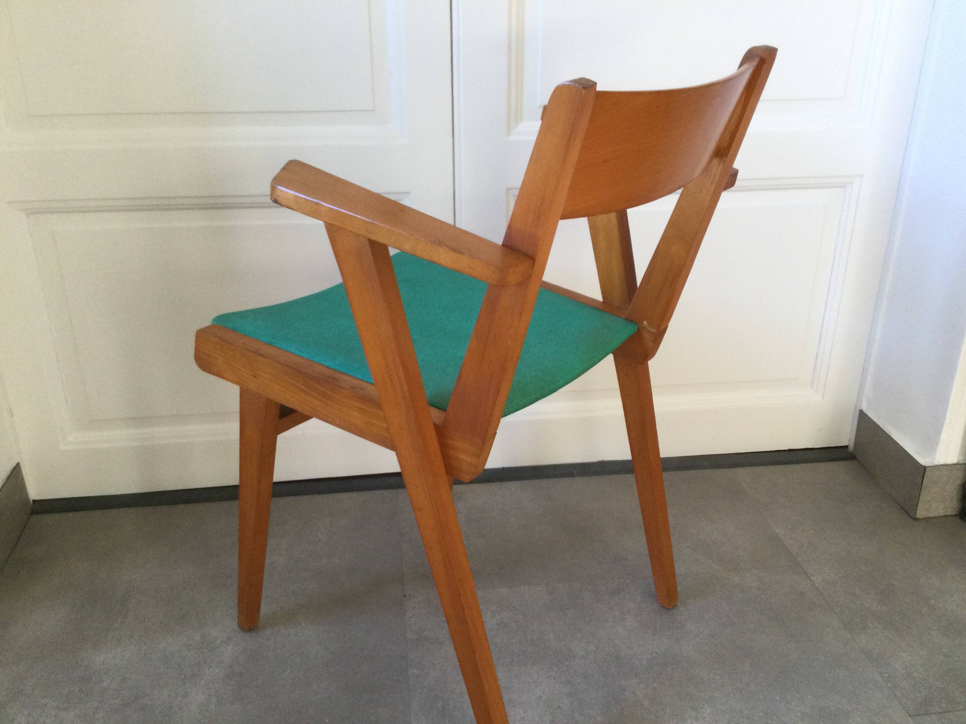 1960s bridge armchair with compass feet