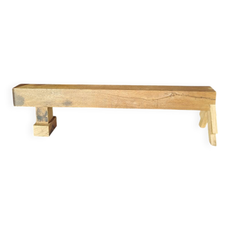 Artisanal oak beam entrance bench