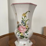Lallier Moustiers hexagonal vase H 29cm