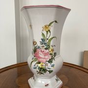 Lallier Moustiers hexagonal vase H 29cm