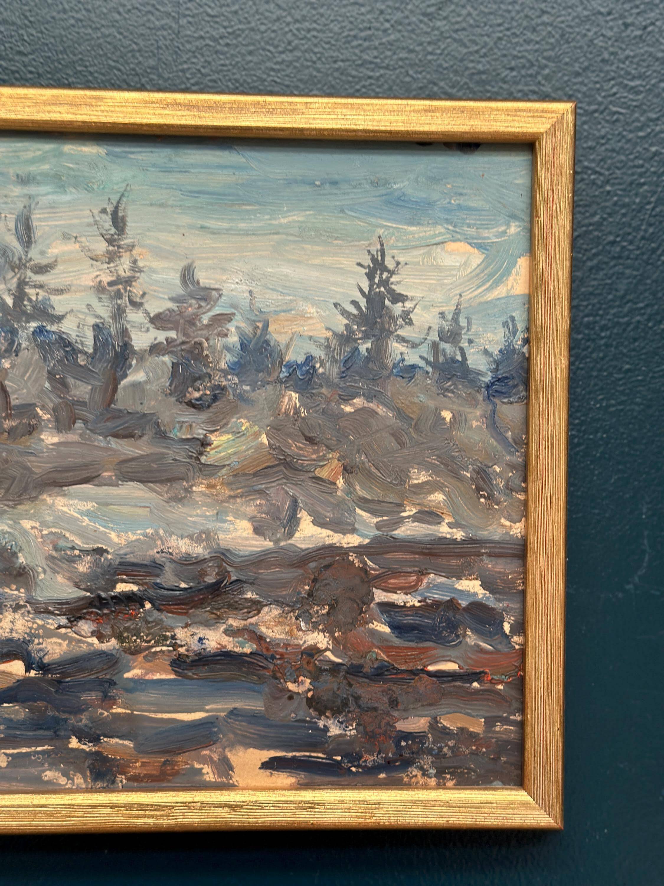 Original  Swedish Oil on Panel – “Rocky Coastline” – Signed – Vintage