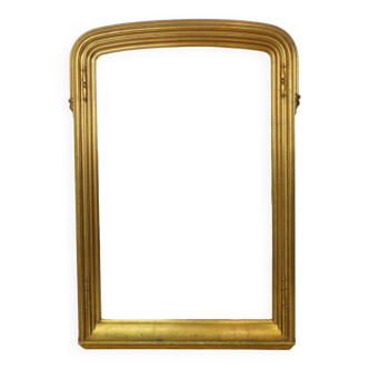 Large Seventies Deknudt Golden Mirror XL Design Faceted 139cm