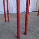 Set of 4 1970s Red & Black Metal Chair: Space Age Stackable Dining Chair