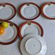 Art Deco dessert plates Henri Delcourt / Boulogne sur Mer / parakeet