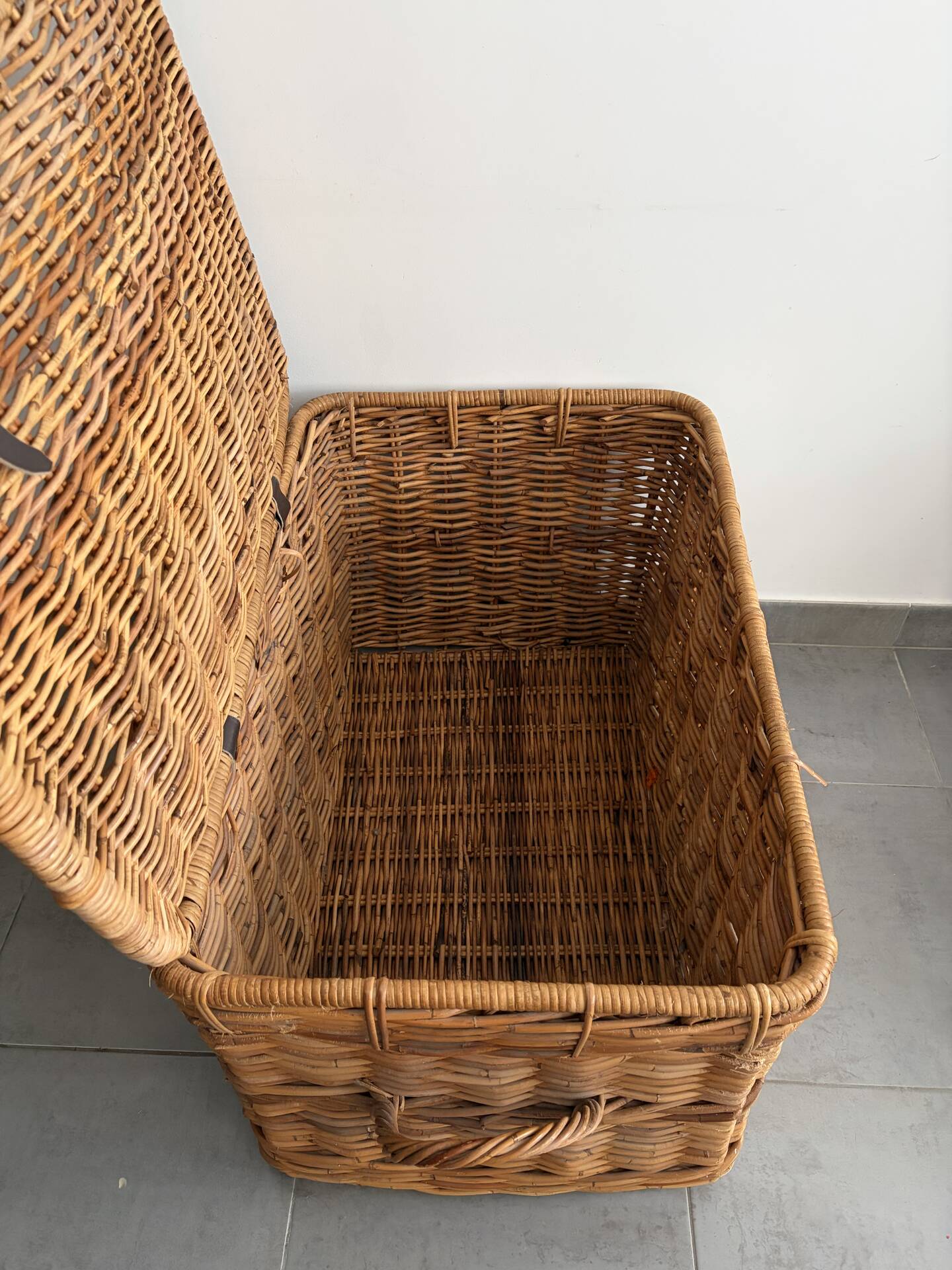 Large vintage wicker trunk