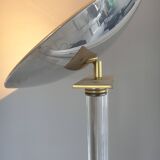 Lampadaire italien design 1980 plexiglass laiton