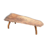 Brutalist bench solid wood tripod