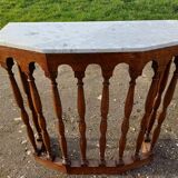 Oak and Marble Console