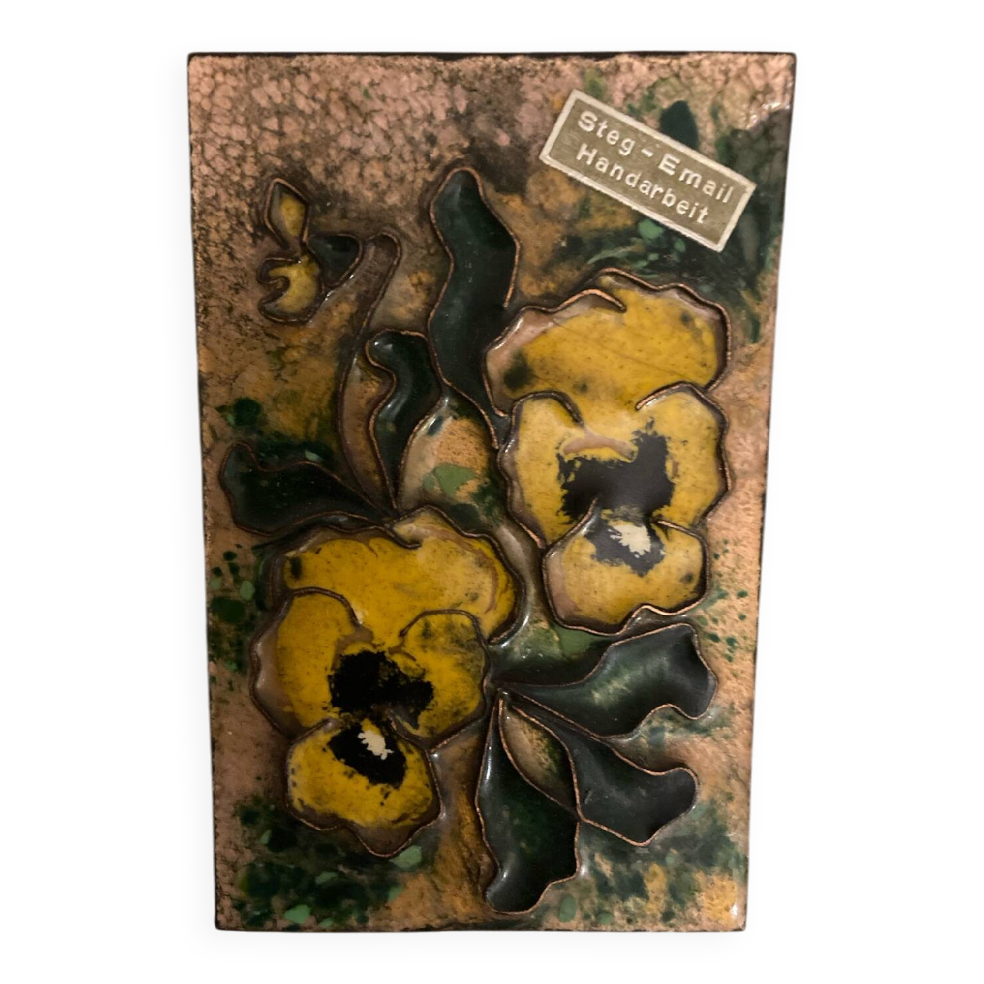 Small enamelled cloisonné panel