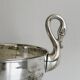 Large glass, metal champagne bucket