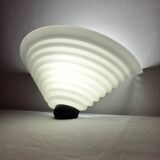 Wavy glass wall light sce 1980s vintage chunky art deco