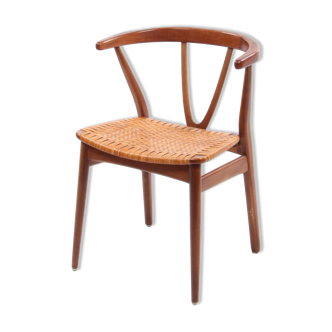 Danish design office chair with rattan seat,1960 Denmark