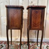 Pair of Louis XV bedside tables in marquetry
