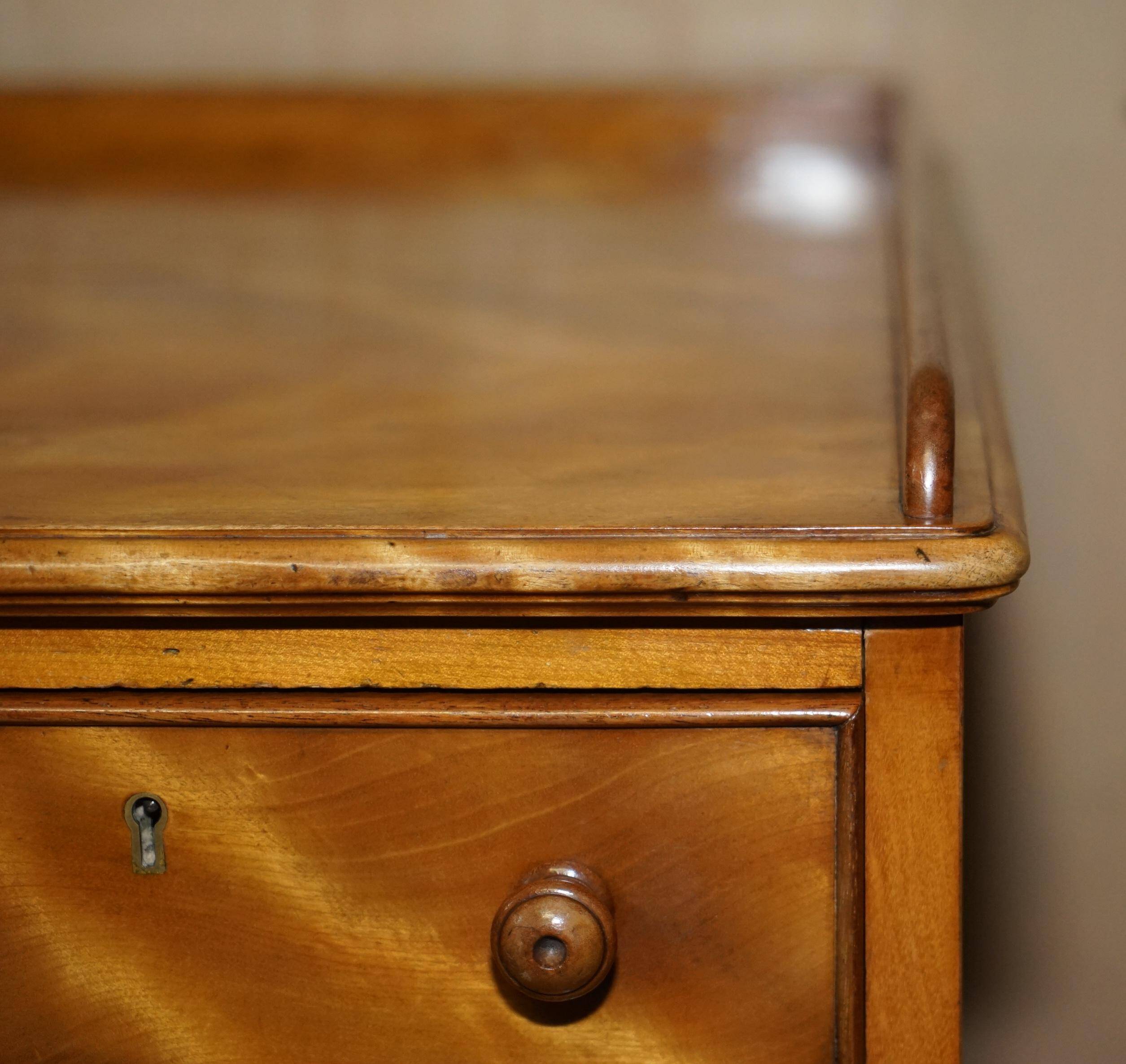 Victorian pedestal desk by Morris & Co circa 1880 in satinwood.