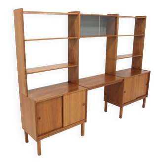 Bibliothèque scandinave "triple" en teck, Suède, 1960