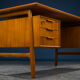 Mid-Century teak model 75 desk from Omann Jun, 1960s
