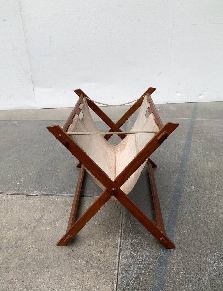 Mid-century folding magazine rack in teak, 1960s
