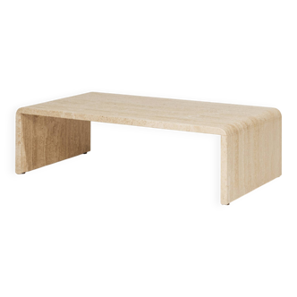 Table basse "u" en travertin, 1970s