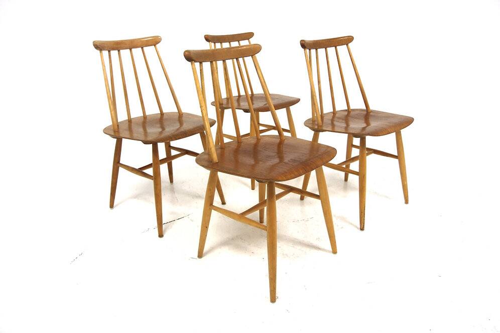 Set of 4 "Fanett" teak chairs by Ilmari Tapiovaara, Sweden, 1960