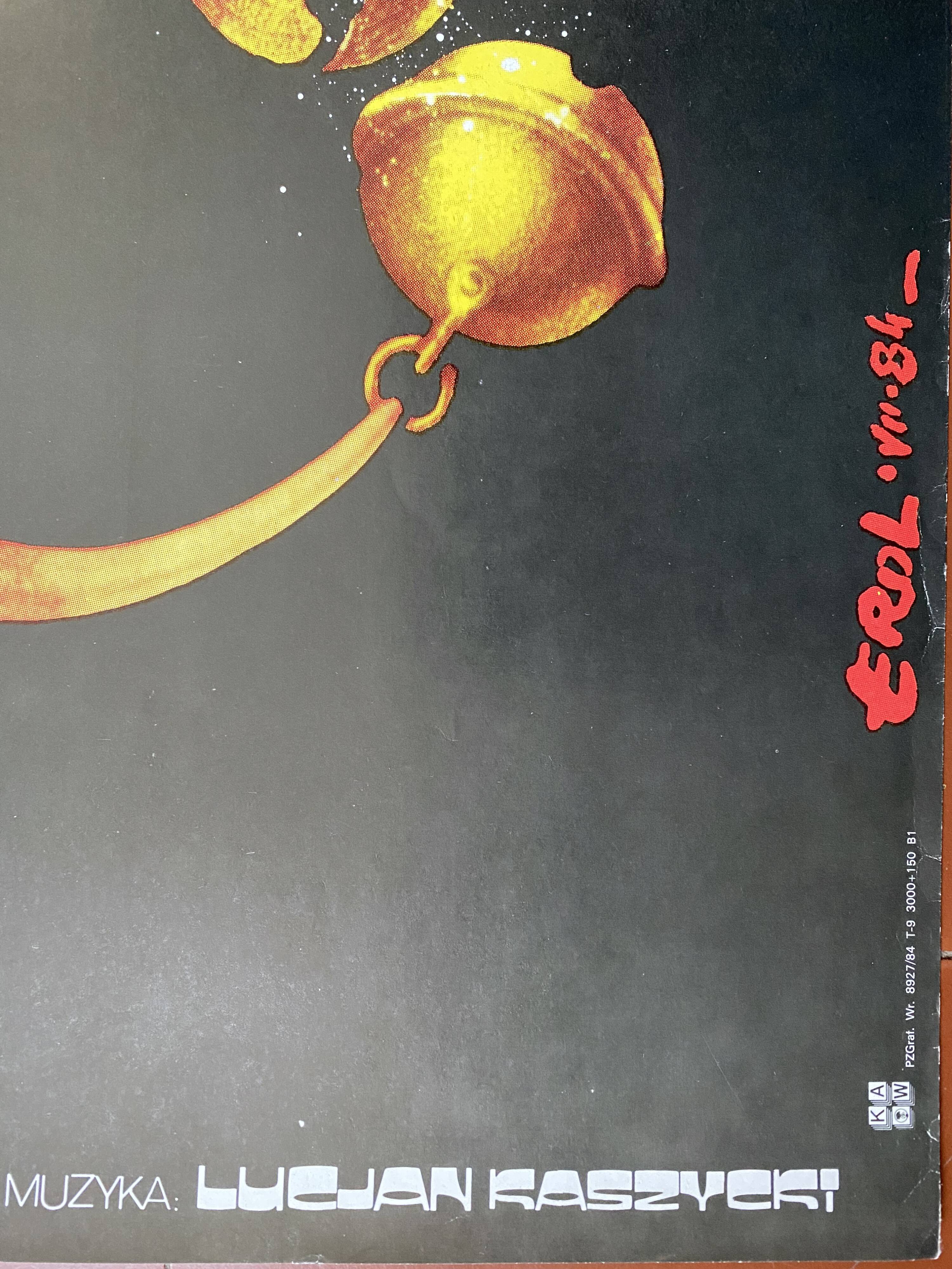 Affiche originale polonaise "Devils of Warsaw" Théâtre 67x97cm 1984