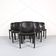 Lot de 6 chaises de salle à manger en bois et cuir noir