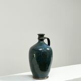 Vase en grès pyrité bleu