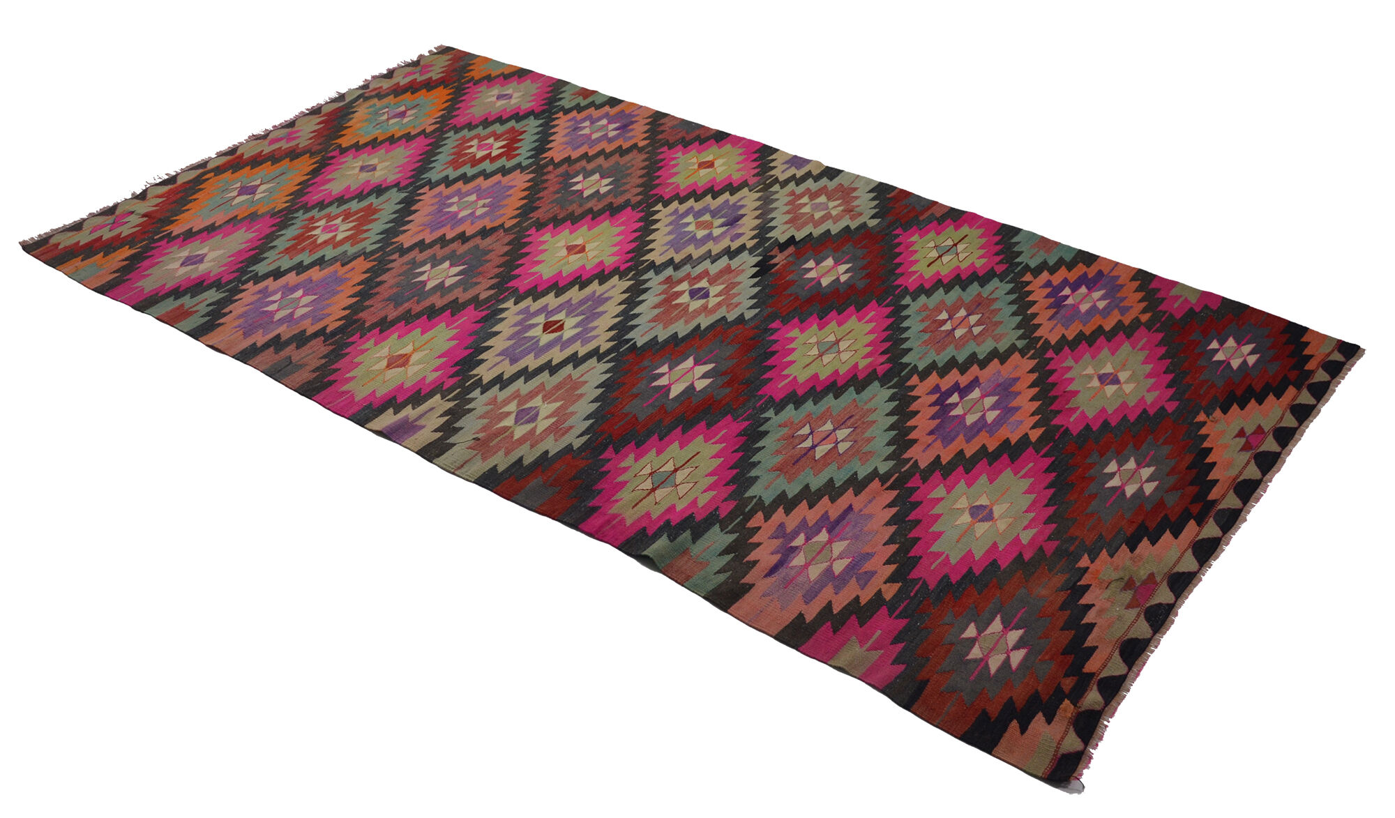 Anatolian handmade kilim rug 296 cm x 163 cm