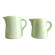 Set of two vintage French jugs in aquamarine blue