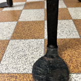 Brutalist wrought iron tripod stool from the 60s