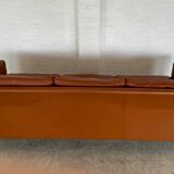 Mid century vintage danish mogens hansen 3 person sofa in coganc leather