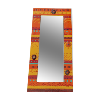Miroir Indien, Bollywood, en bois doré serti de verre peint 19 x 25 cm |  Selency