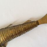 Old articulated brass fish box