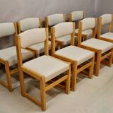 Set of 8 Brutalist Dining Chairs, 20th Century