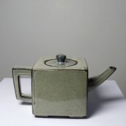 Service à thé chinois en terre cuite émaillée, théière et 4 tasses, années 1980