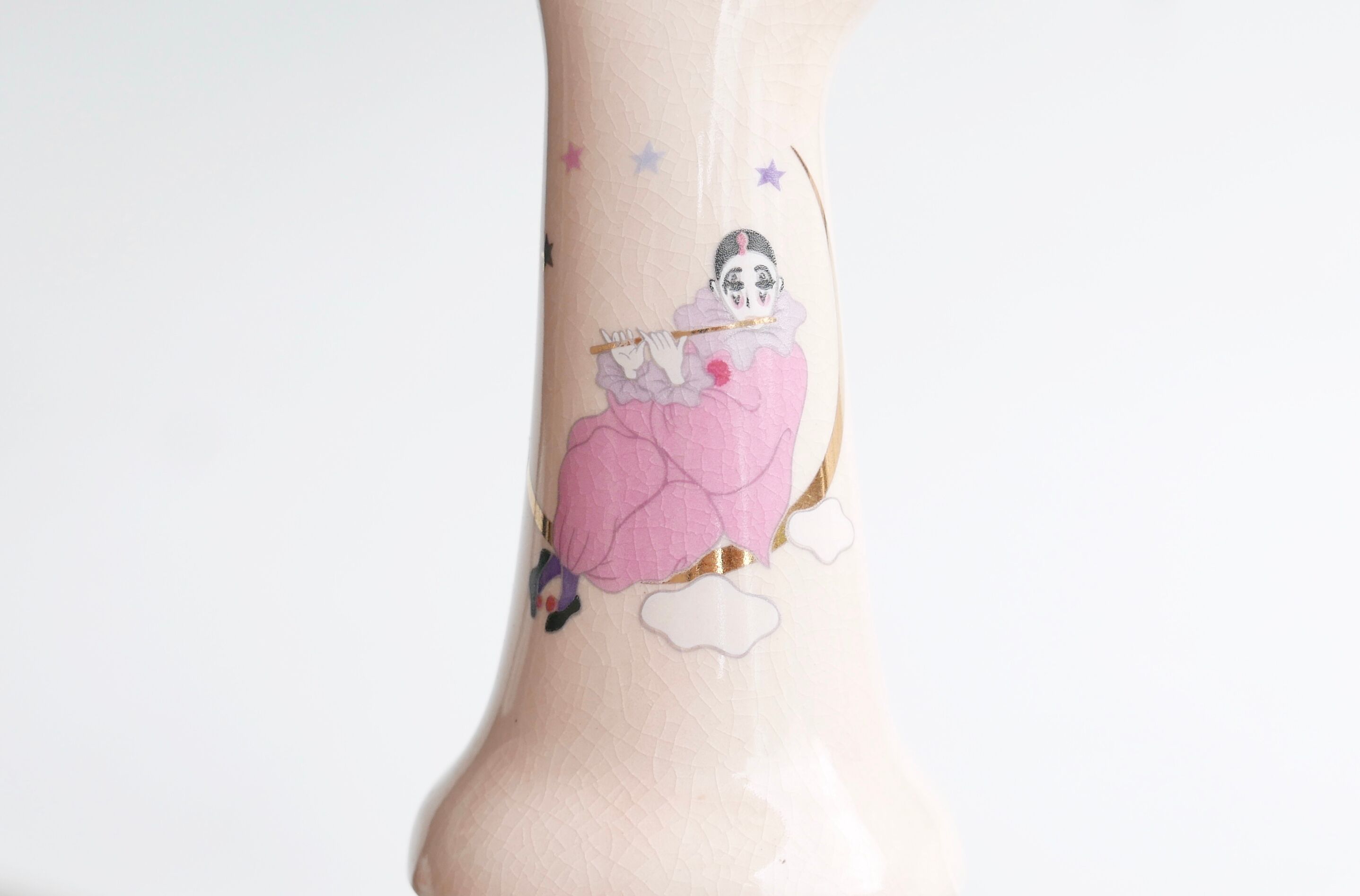 Hand baguier pink vase, 70s